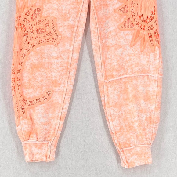 FREE PEOPLE Movement Sweatpants Womens XS White Neon Orange Sun and Done Jogger - Picture 7 of 16
